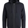 Homme JACK JONES | Jjestar Basic Sweat Zip Hood Noos Noir