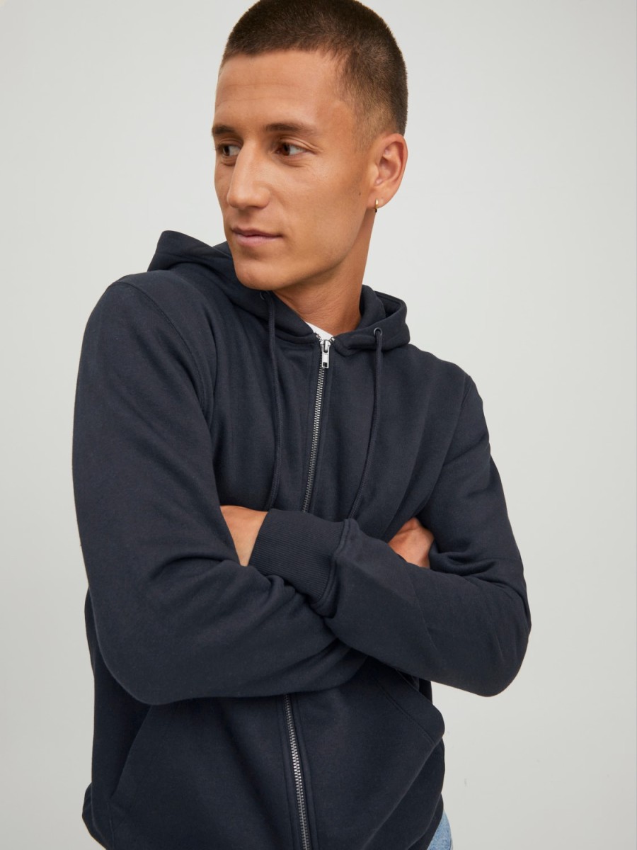 Homme JACK JONES | Jjestar Basic Sweat Zip Hood Noos Noir