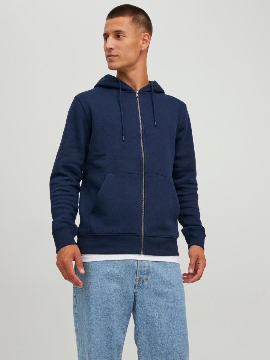 Homme JACK JONES | Jjestar Basic Sweat Zip Hood Noos Marine