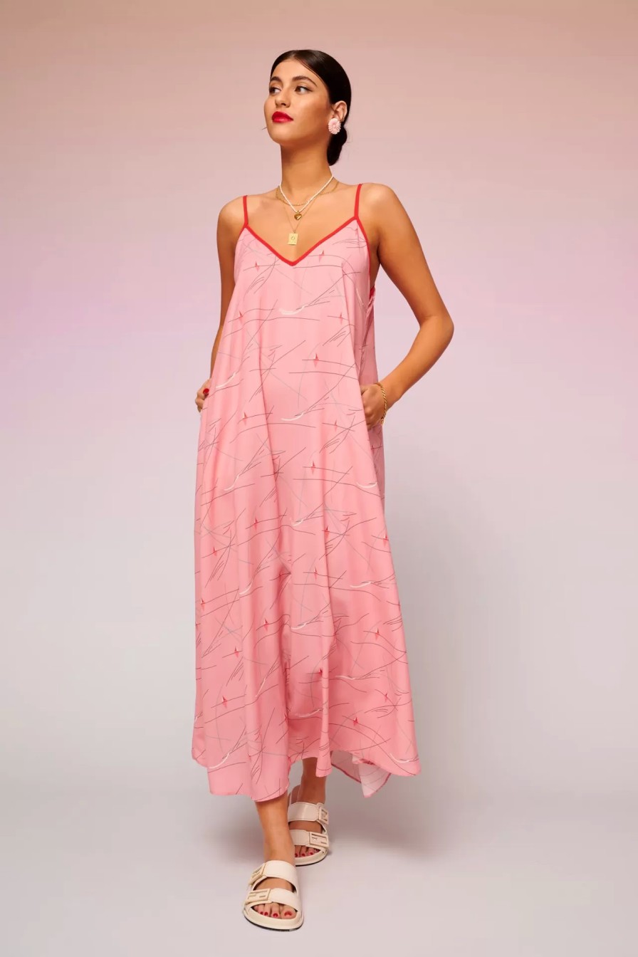 Madame VÊTEMENTS KARAVAN | Robe Tati (Lignes Rose) - Karavan Clothing