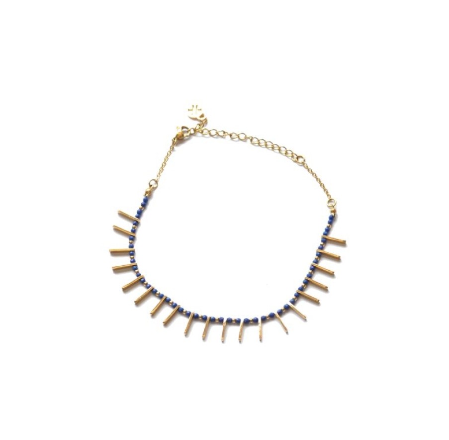 Accessoires ANARTXY | Pulseira Tornozelo Azul Em Aco - Anartxy