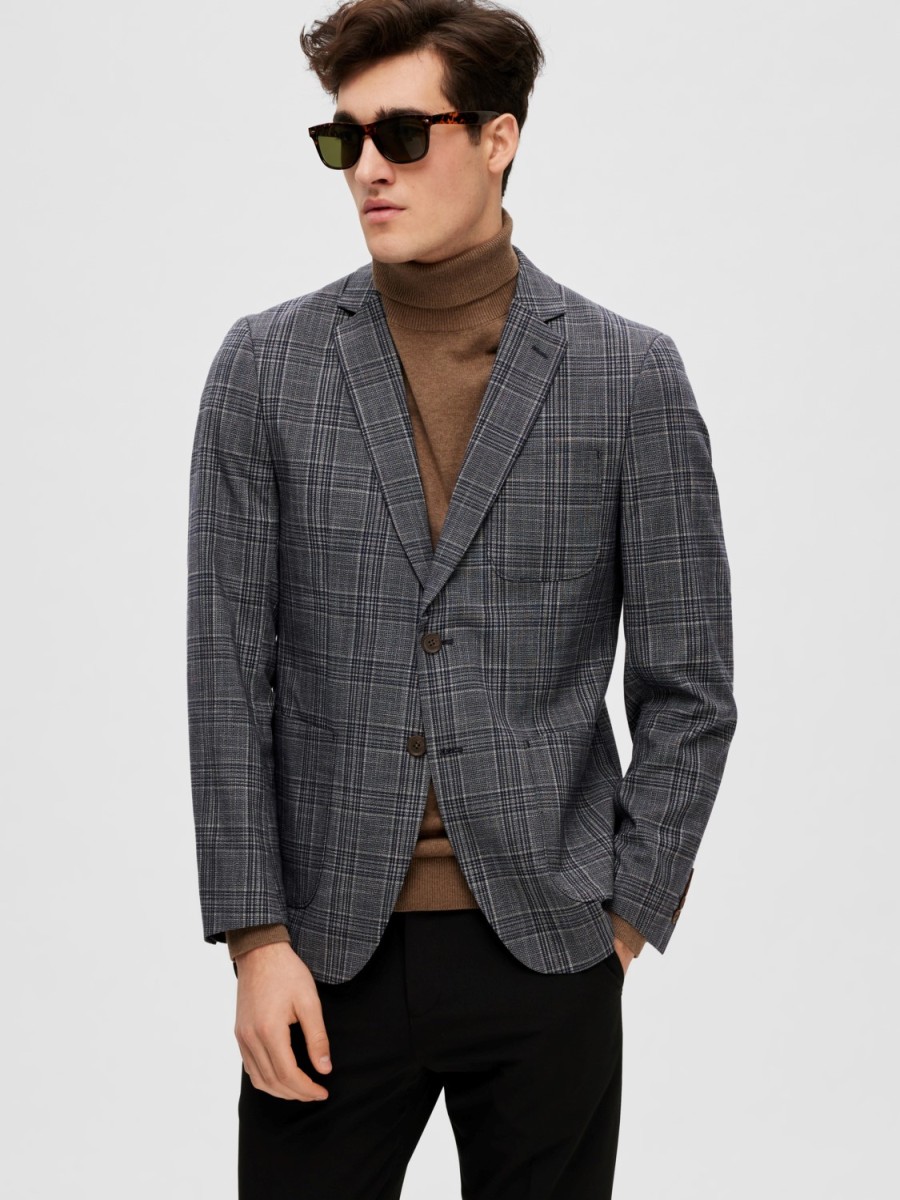 Homme JACK JONES | Slhslim-Knox Check Blz B Noos Marine